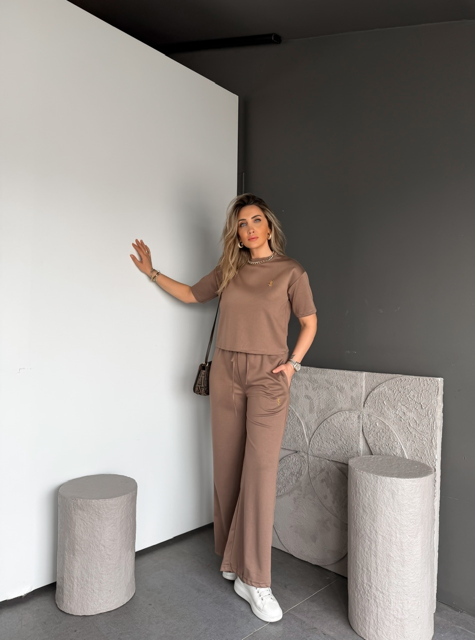 Camel Marka Nakışlı Modal Takım