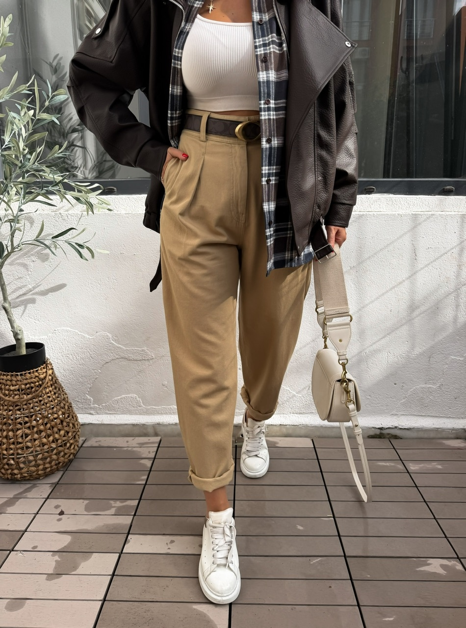 Camel Orijinal Marka Gabardin Pantolon