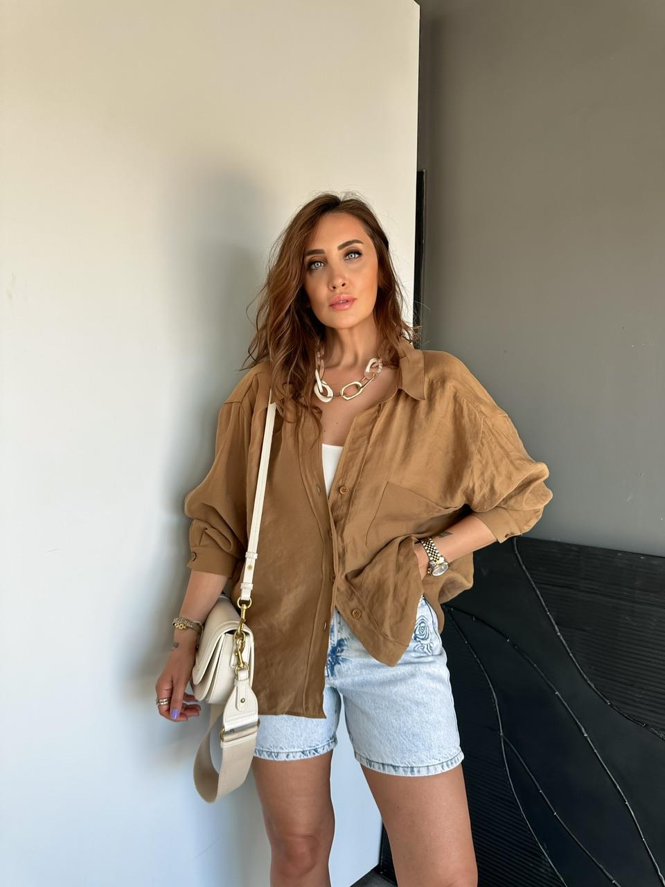 Camel Tek Cepli Salaş Soft Gömlek