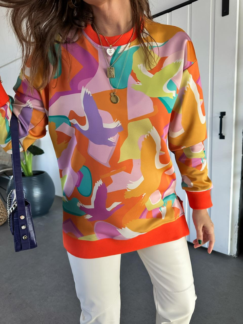 Çok Renkli Scuba Sweatshirt 