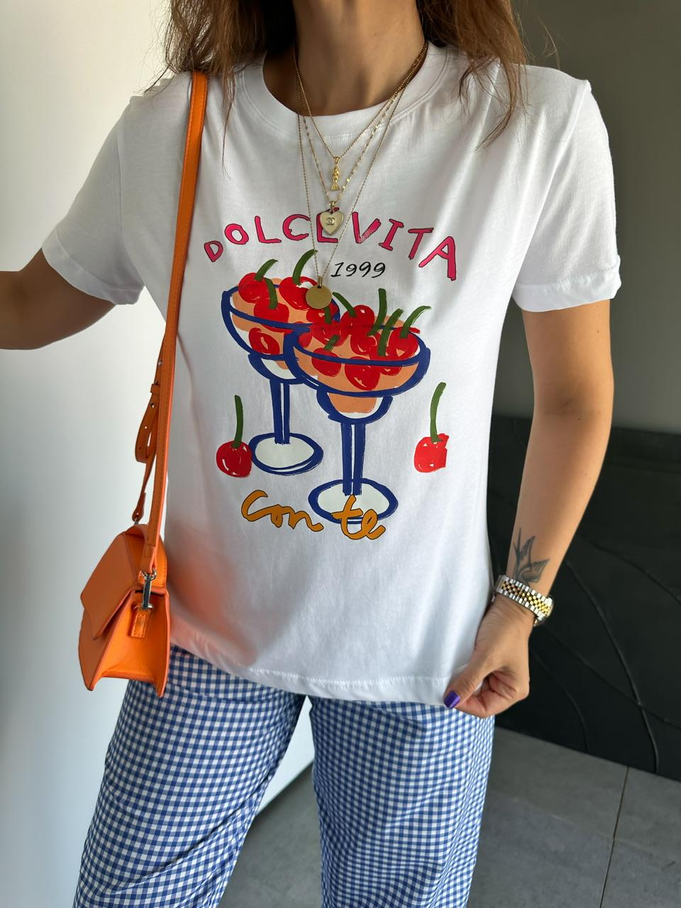 Dolce Vıta Kirazlı Tshirt