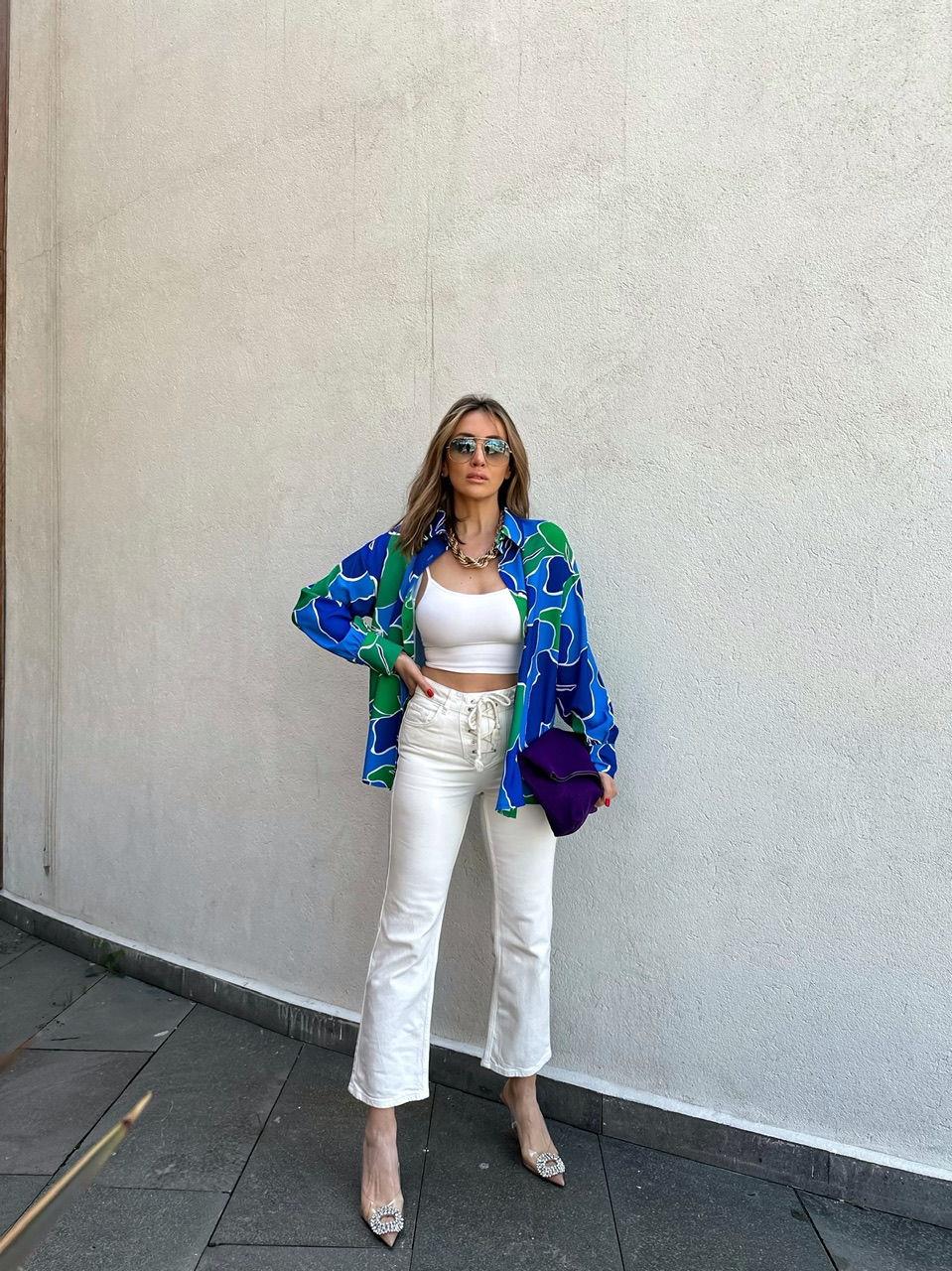 Ekru Beli İpli Jean