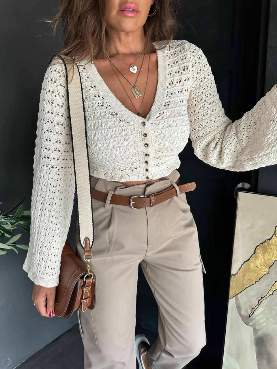 Ekru Crochet Orijinal Hırka