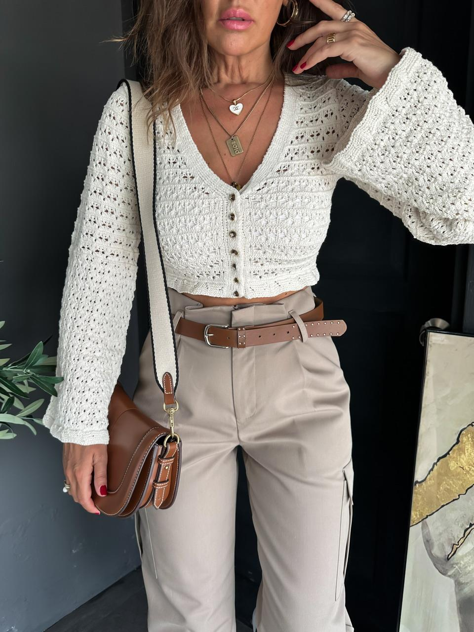 Ekru Crochet Orijinal Hırka