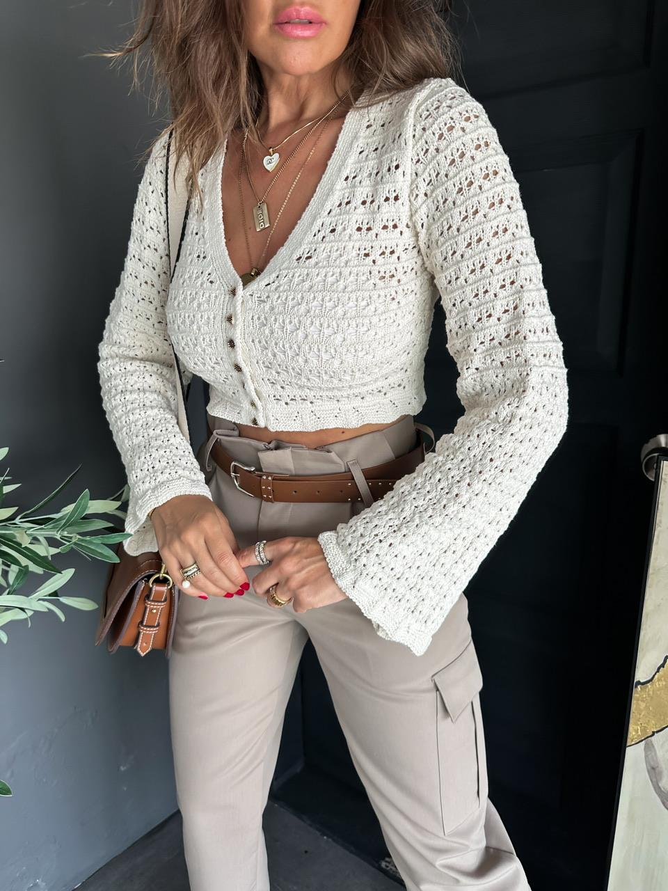 Ekru Crochet Orijinal Hırka