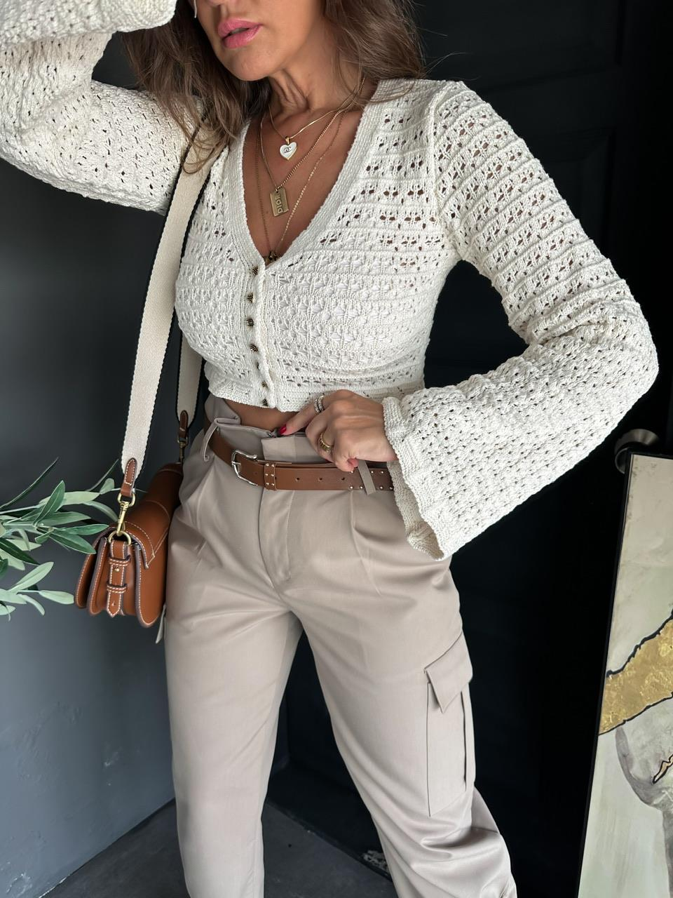 Ekru Crochet Orijinal Hırka