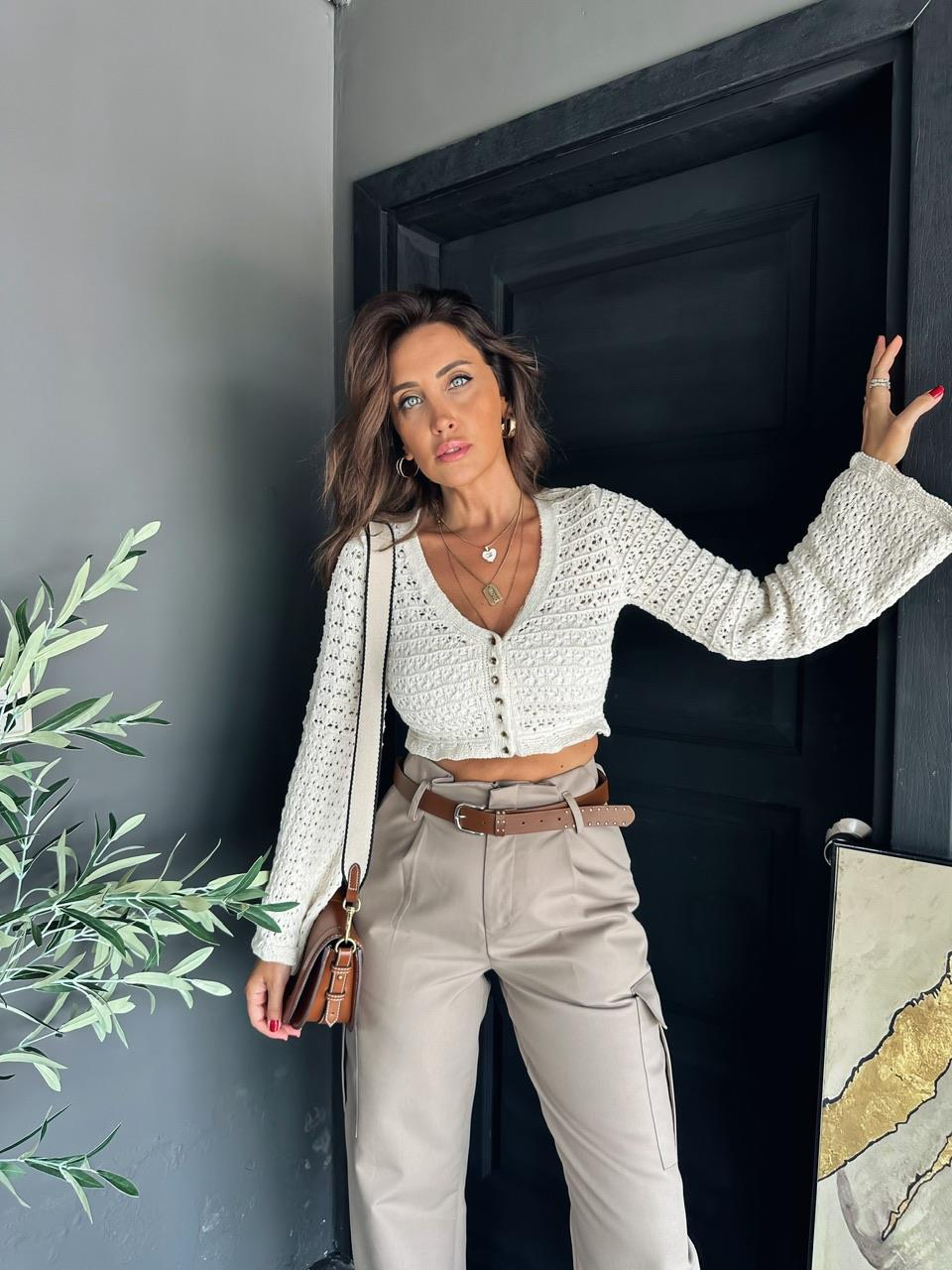 Ekru Crochet Orijinal Hırka