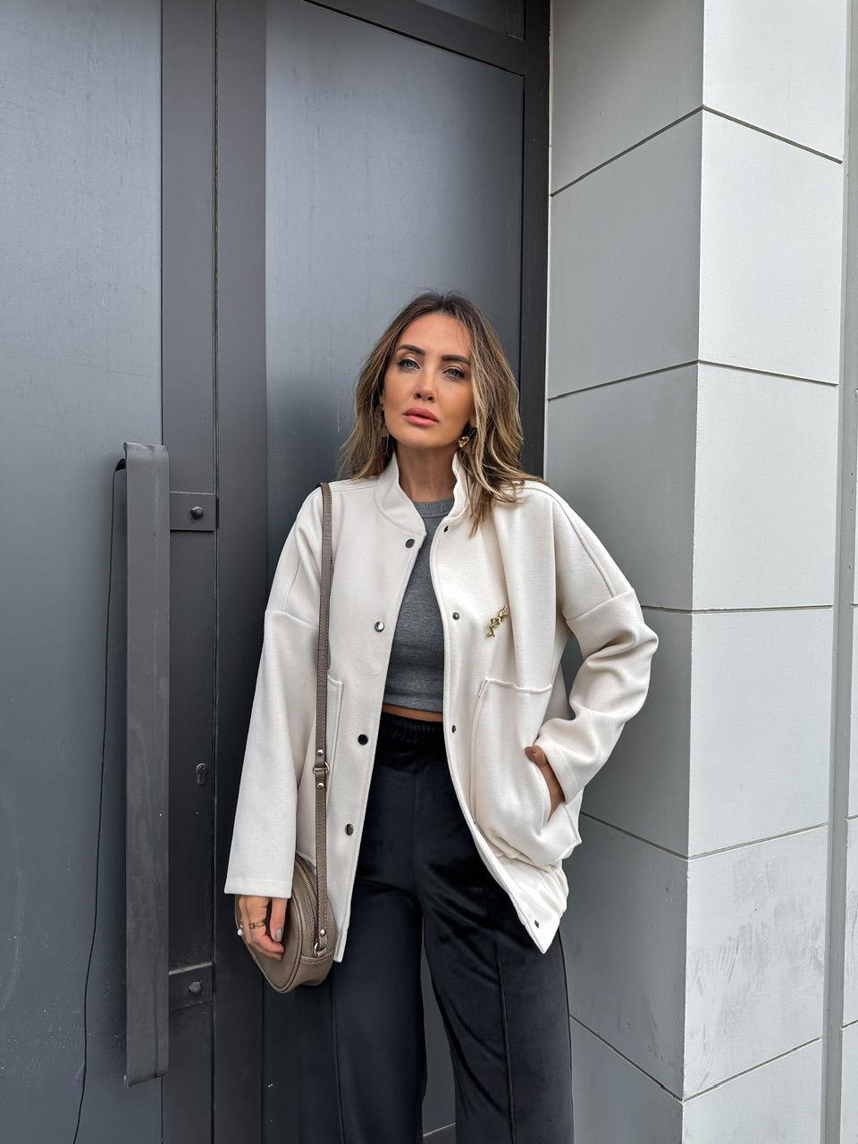 Ekru Kaşe Bomber Mont