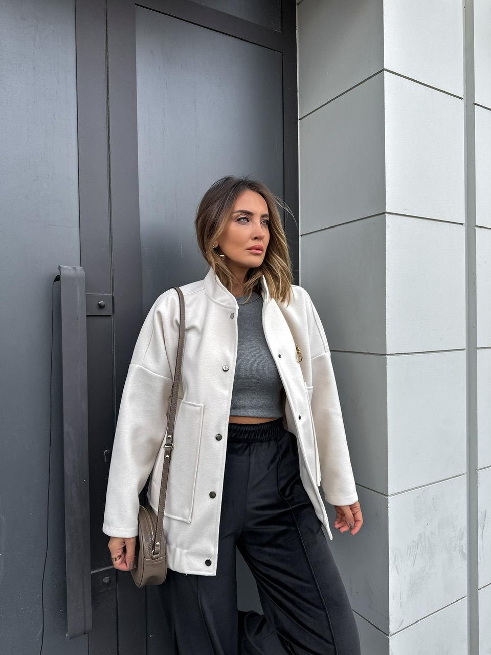 Ekru Kaşe Bomber Mont