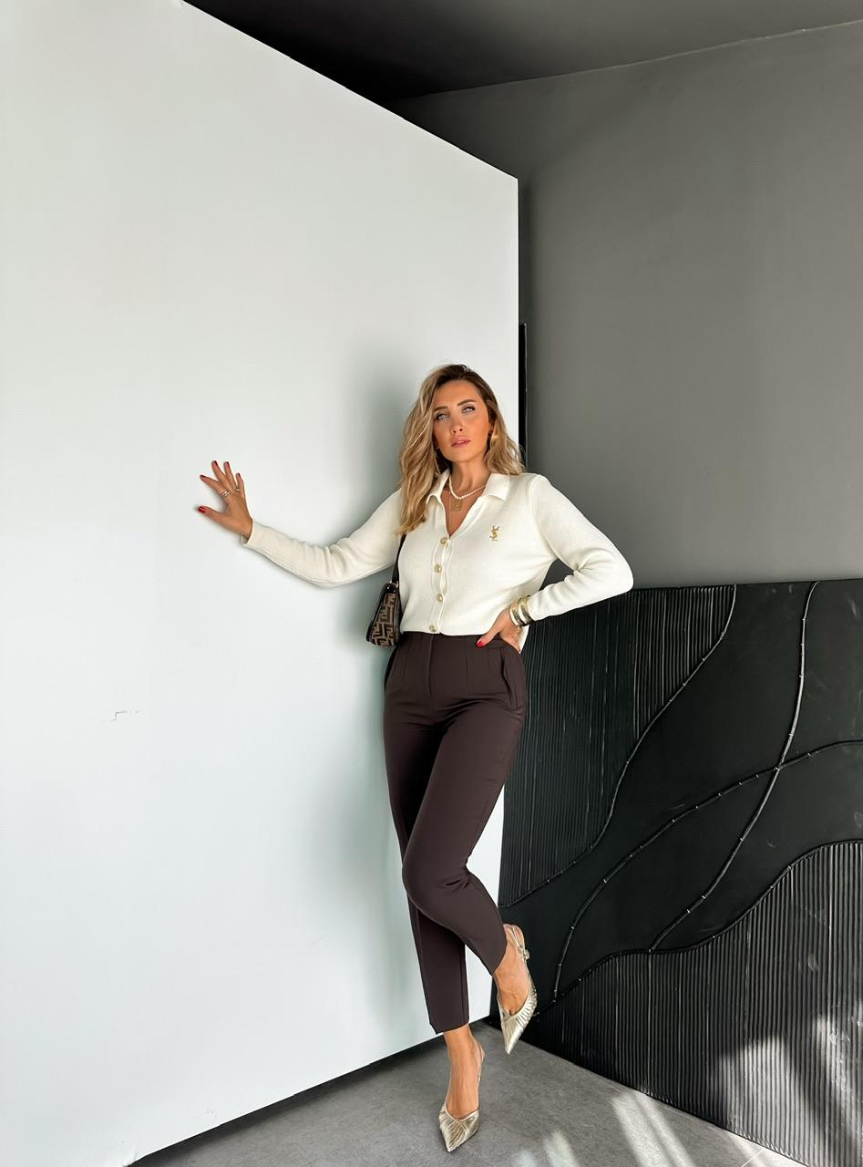 Ekru Nakışlı Marka Model Hırka