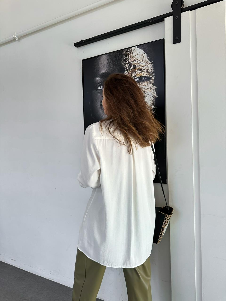 Ekru Oversize Cotton Gömlek