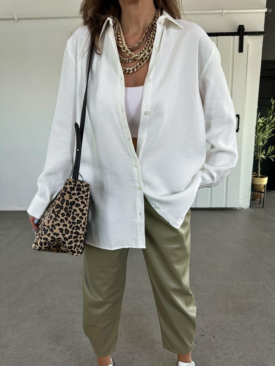 Ekru Oversize Cotton Gömlek