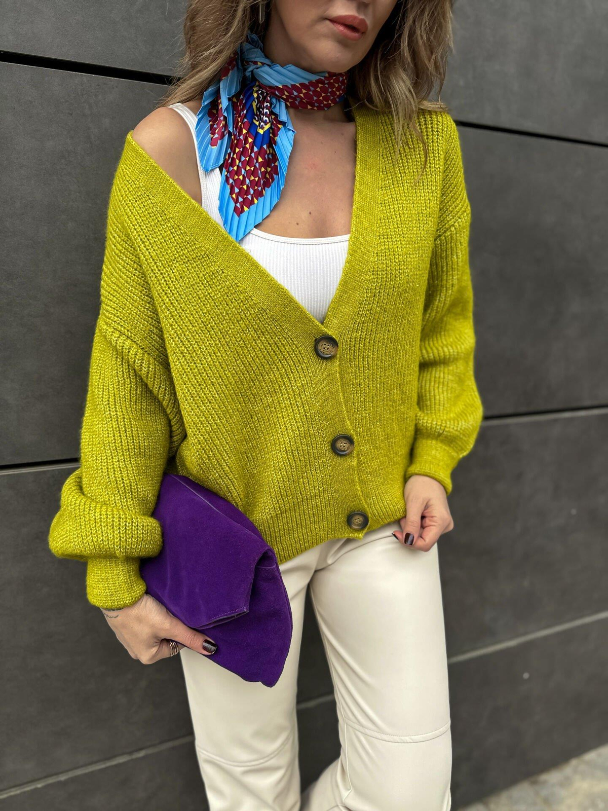 Fıstık Yeşili Basic Hırka