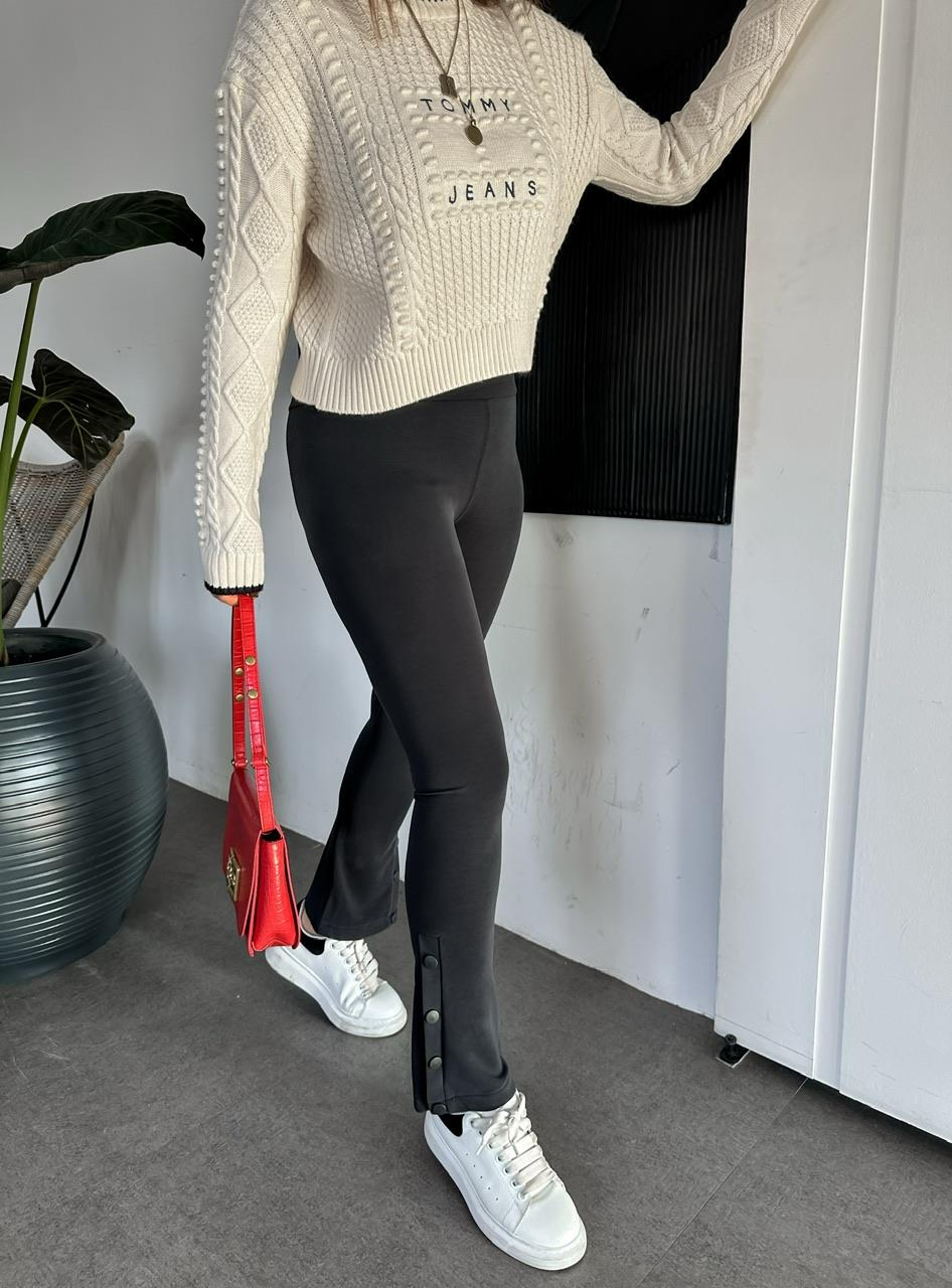 Füme Paçası Çıtçıtlı Orijinal Pantolon