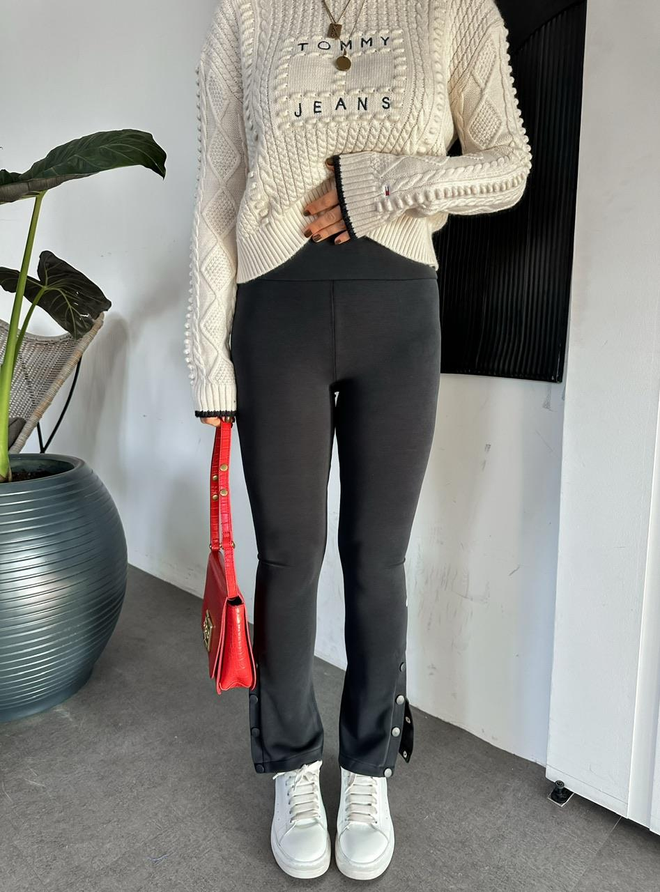 Füme Paçası Çıtçıtlı Orijinal Pantolon
