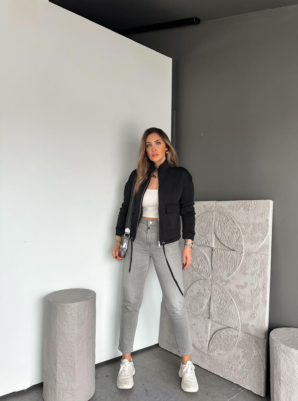 Gri Beli Dikişli Orijinal Slimfit Jean