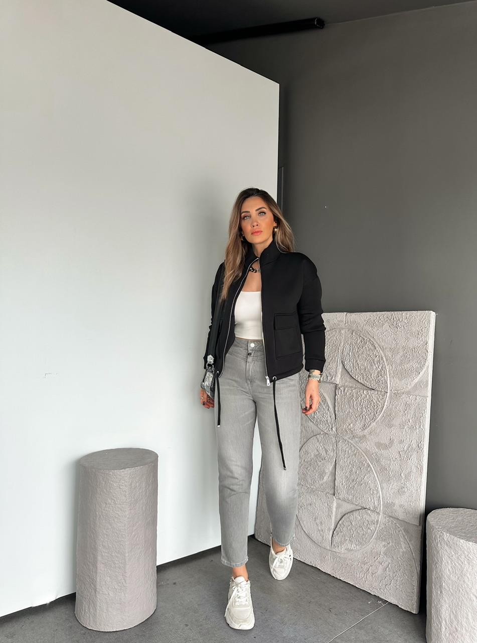 Gri Beli Dikişli Orijinal Slimfit Jean
