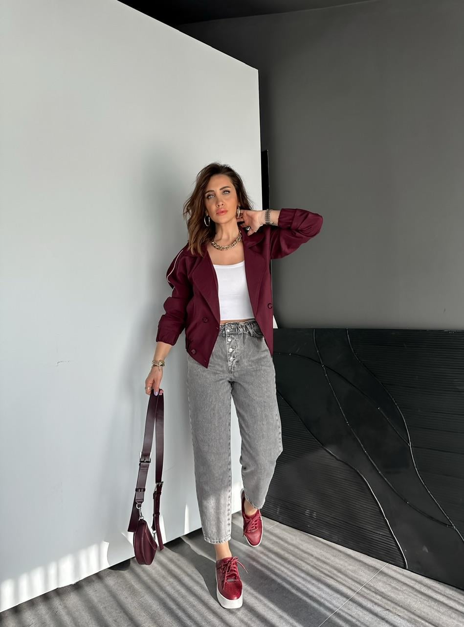 Gri Beli Düğmeli Orijinal Jean