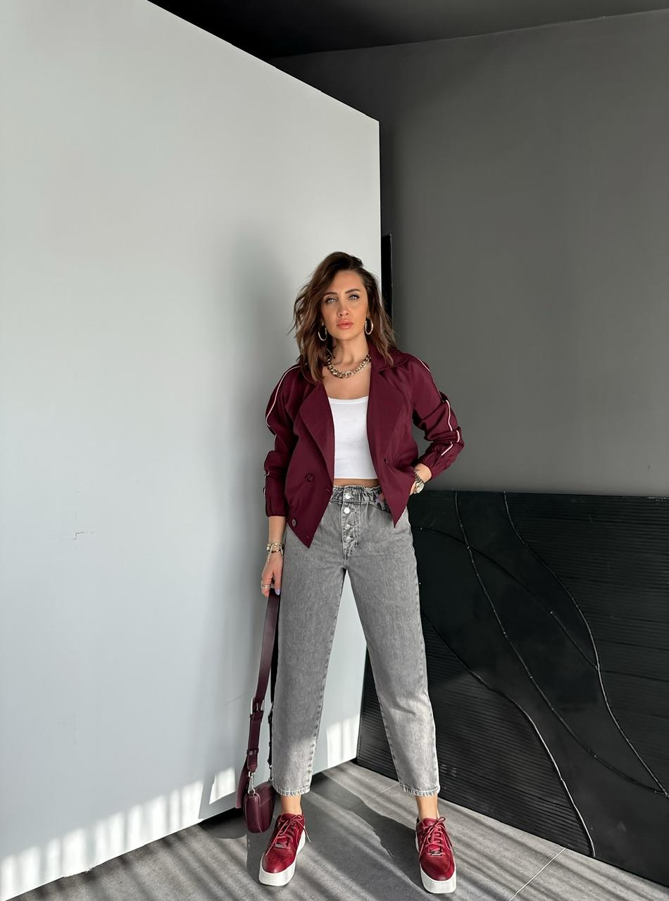 Gri Beli Düğmeli Orijinal Jean