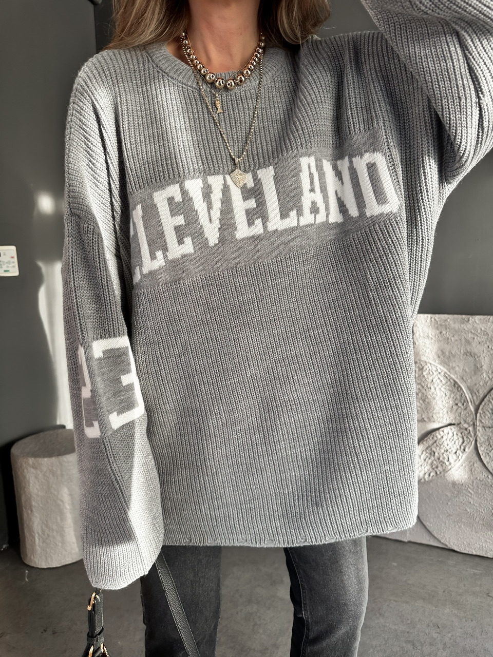 Gri Cleveland Oversize Kazak