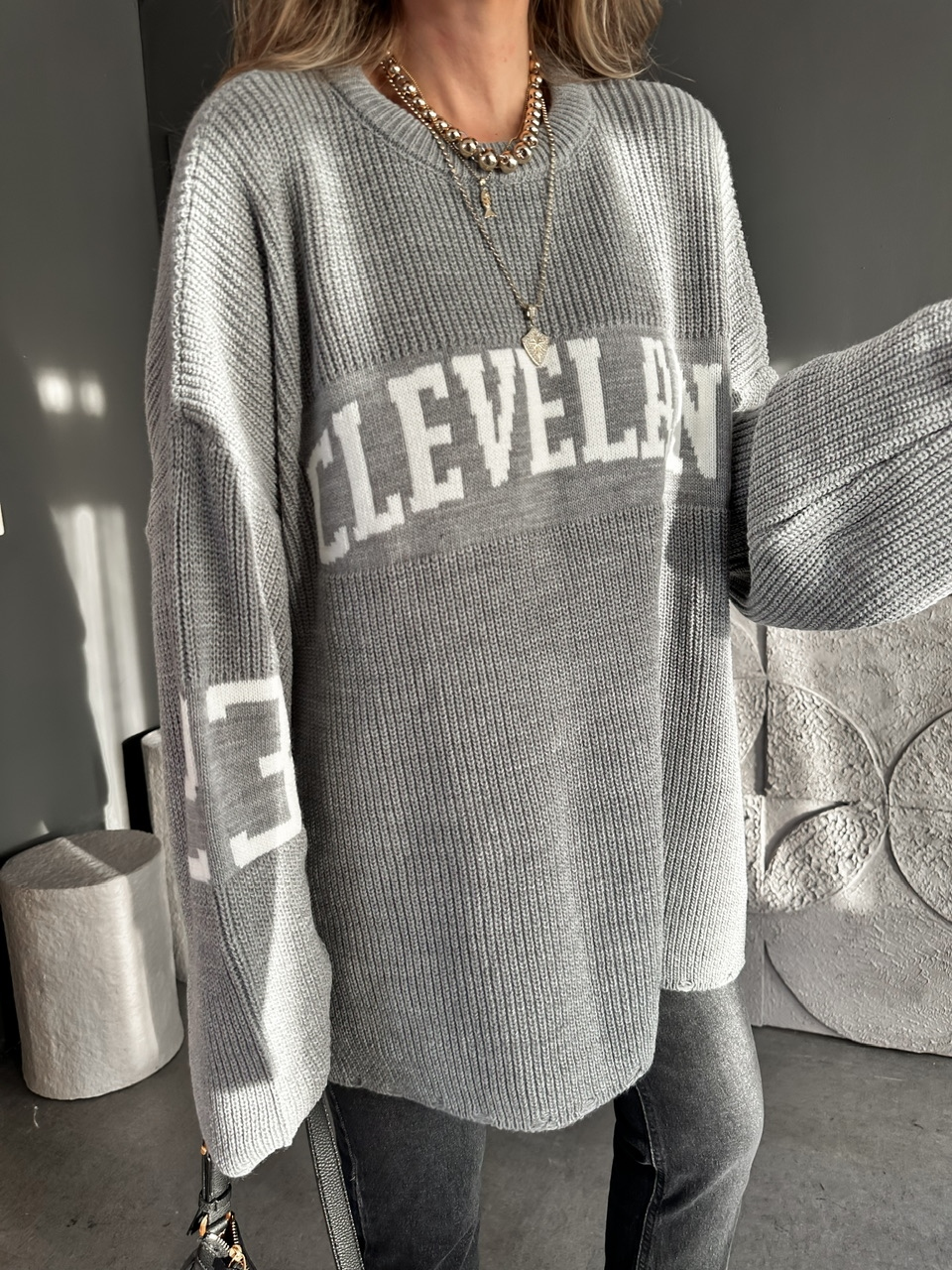Gri Cleveland Oversize Kazak