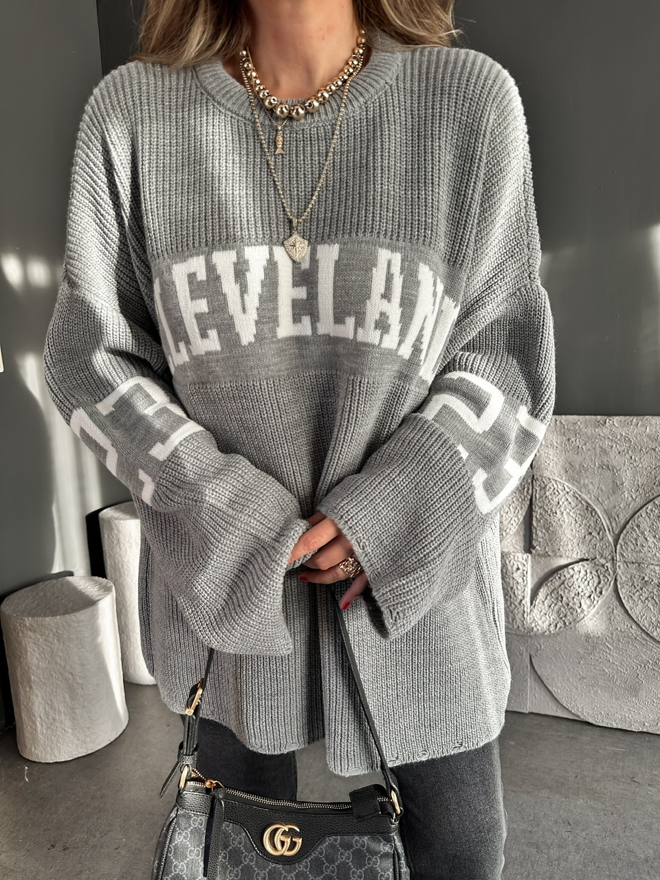 Gri Cleveland Oversize Kazak