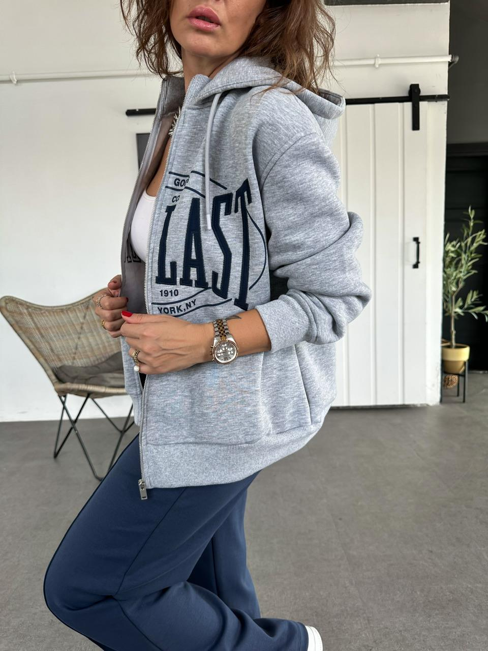 Gri Everlast Fermuarlı Sweatshirt