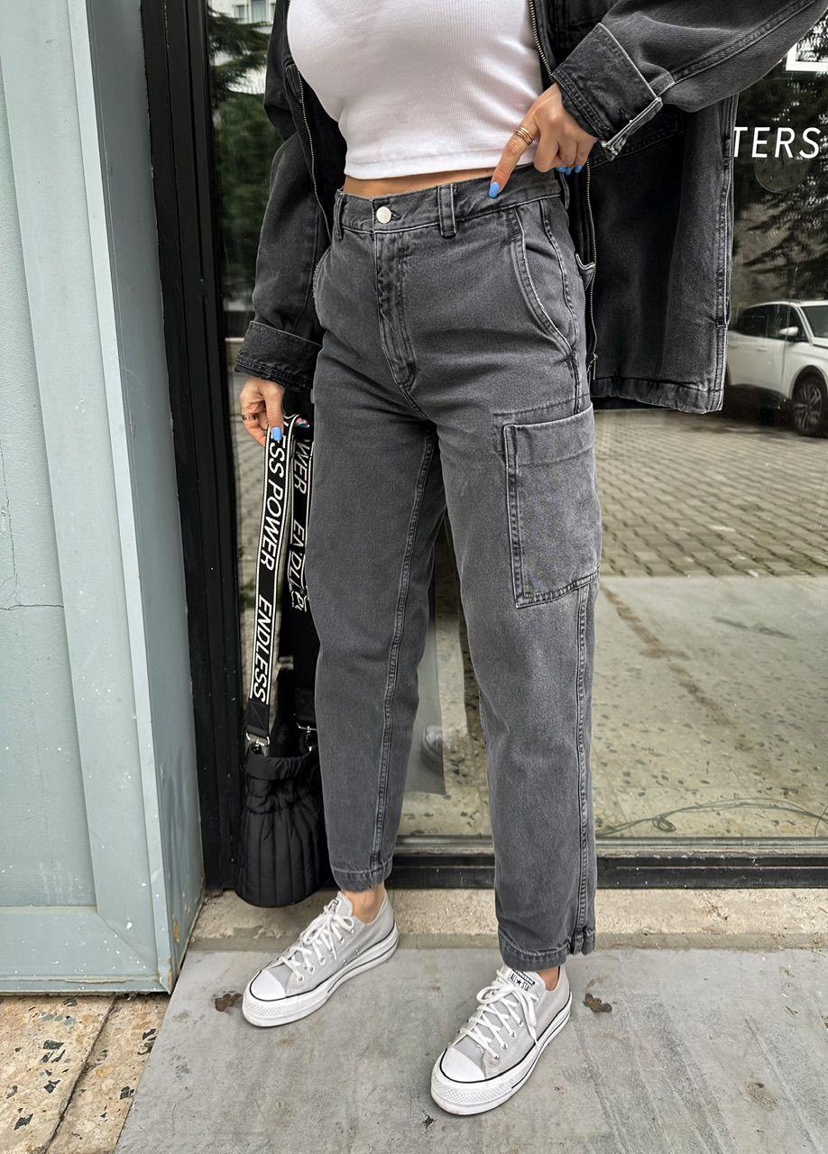 Gri Kargo Denim Pantolon