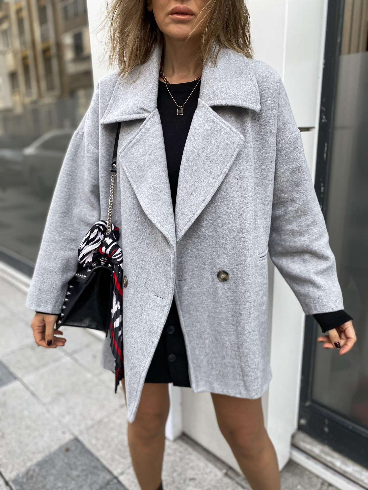 Gri Kaşe Oversize Ceket