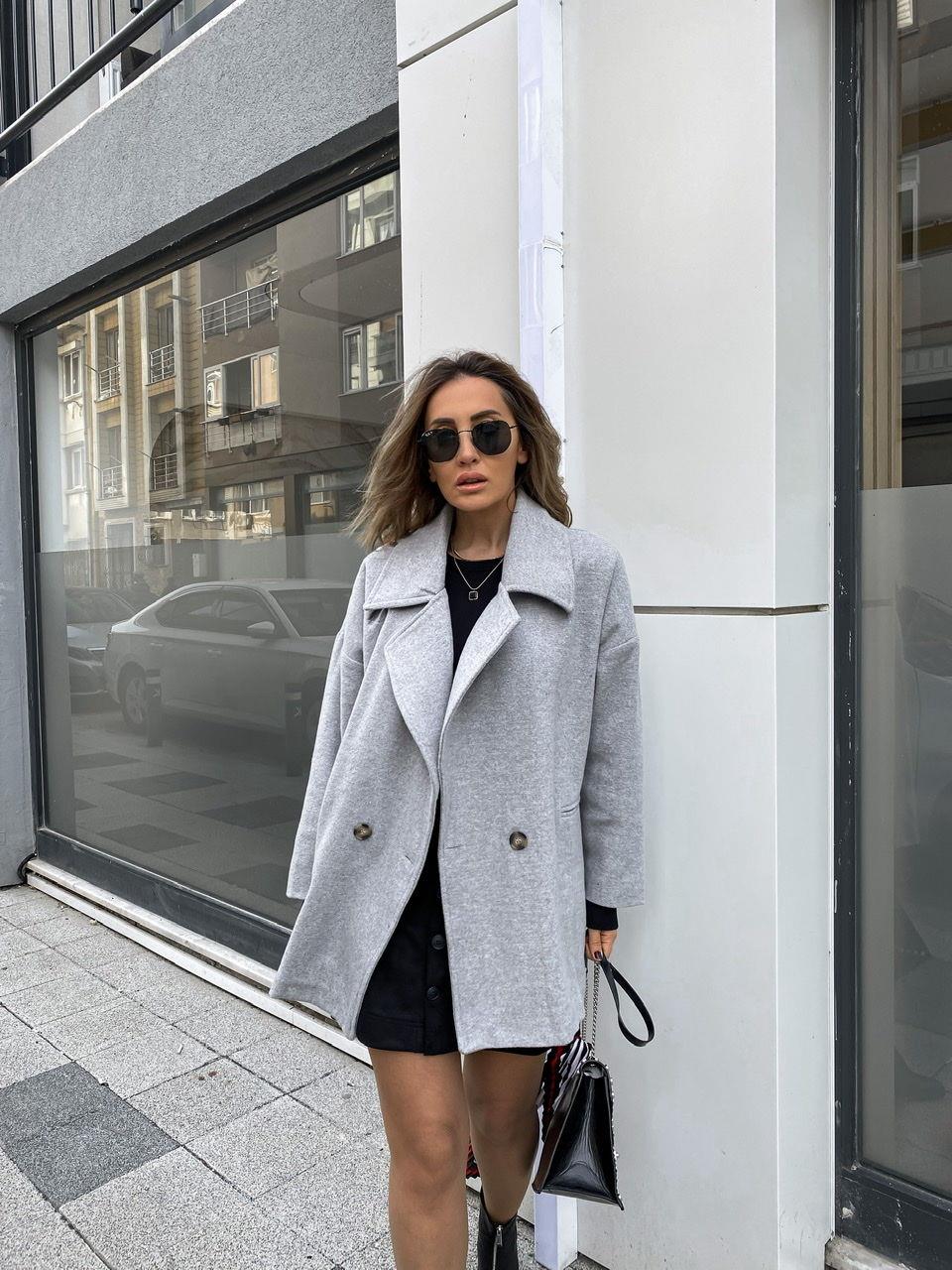 Gri Kaşe Oversize Ceket