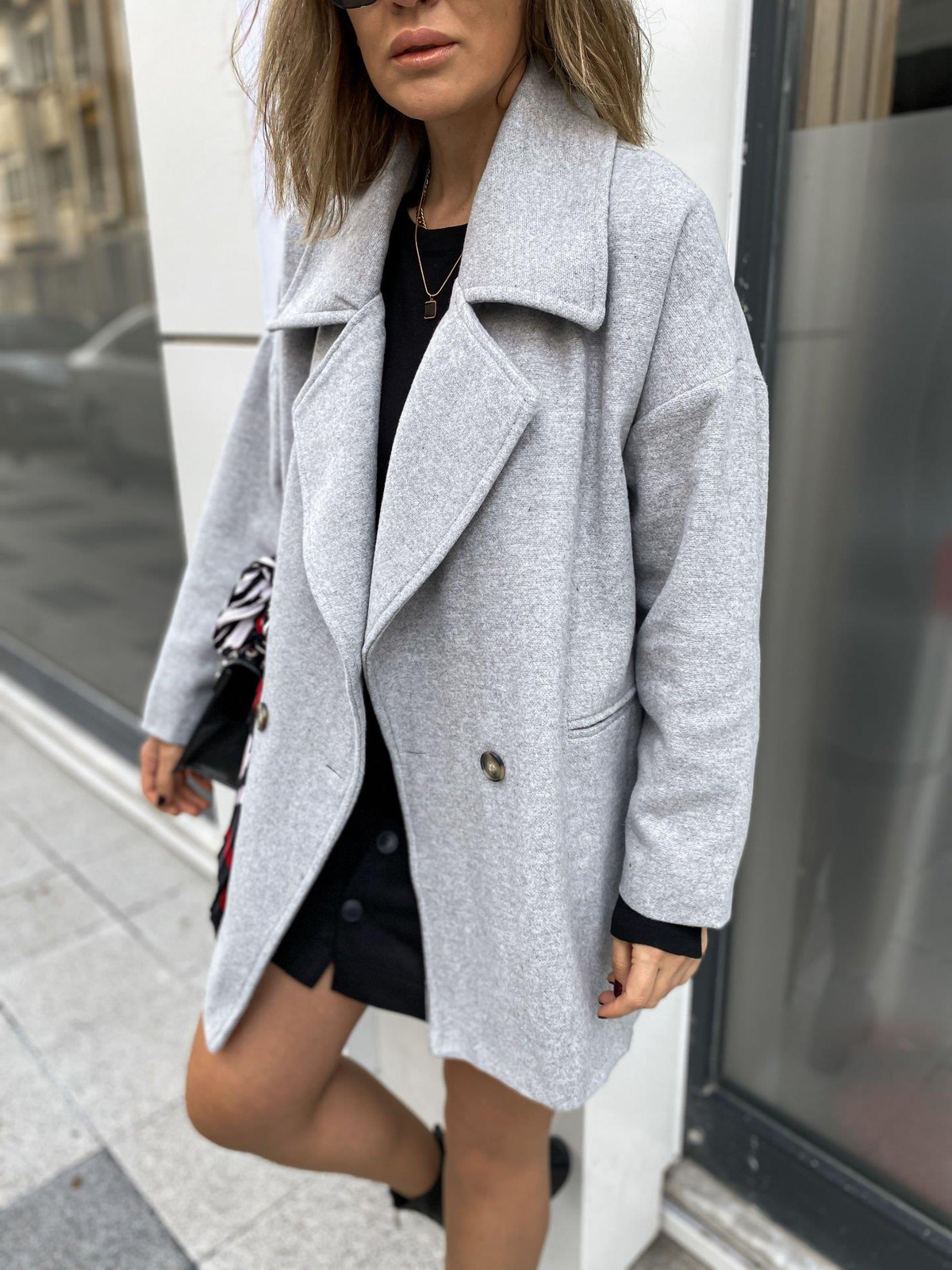 Gri Kaşe Oversize Ceket