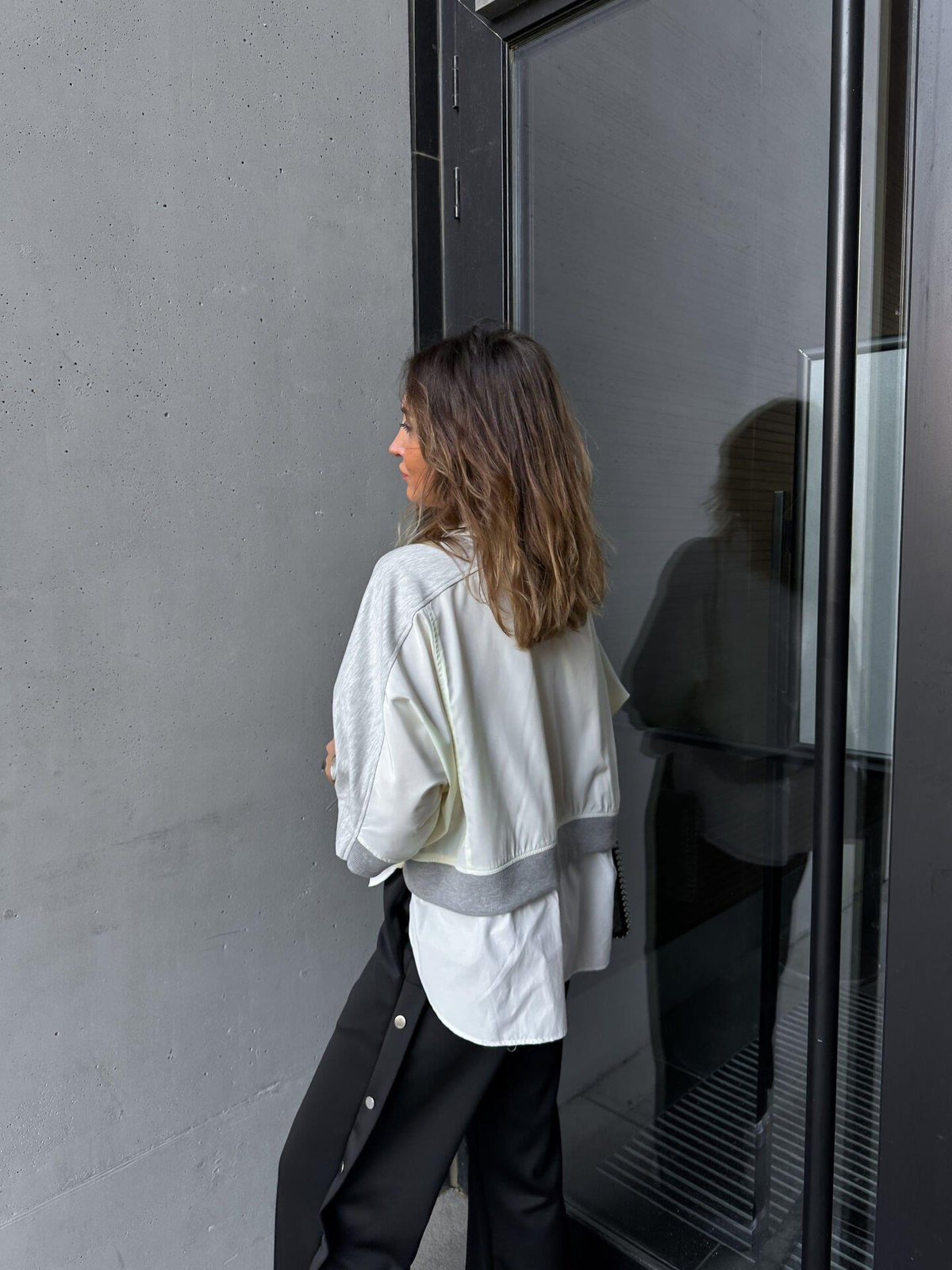 Gri Paraşüt Detaylı Tasarım Sweatshirt
