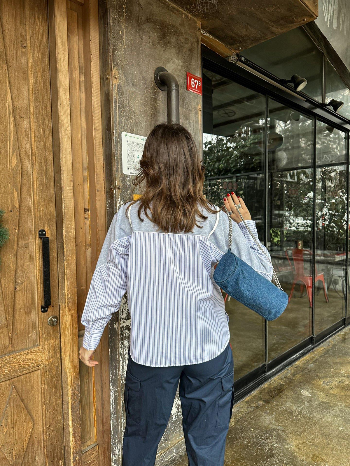 Gri Poplin Detaylı Sweatshirt