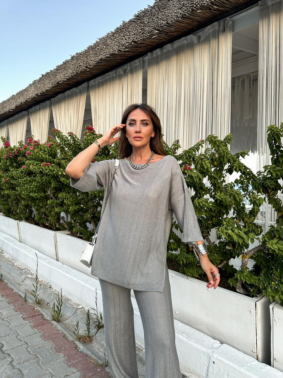Gri Yazlık Merserize Takım
