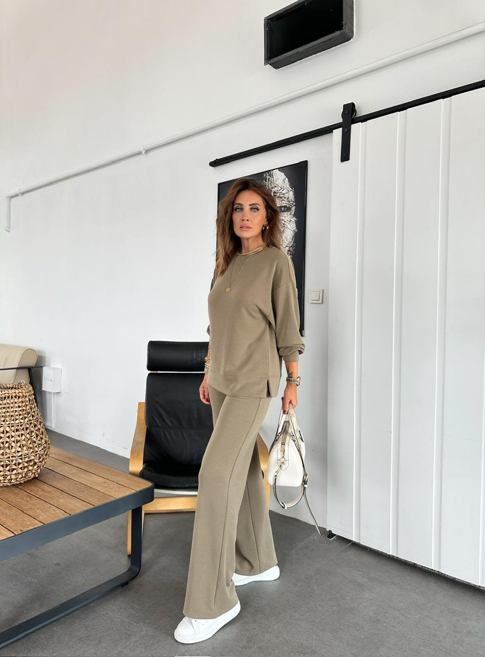 Haki Beli İpli Yırtmaçlı Basic Takım