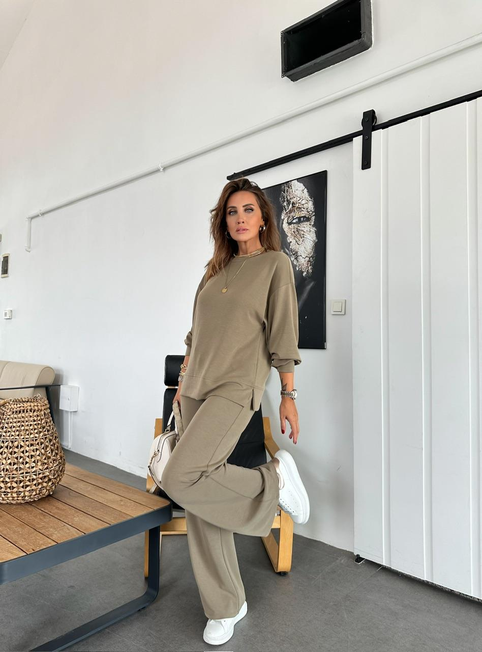 Haki Beli İpli Yırtmaçlı Basic Takım