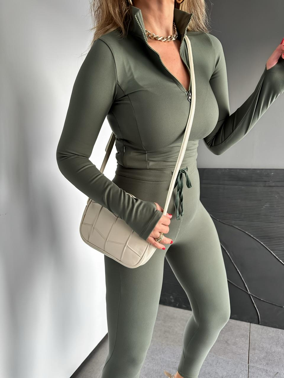 Haki Parmak Geçirmeli Alo Sweatshirt