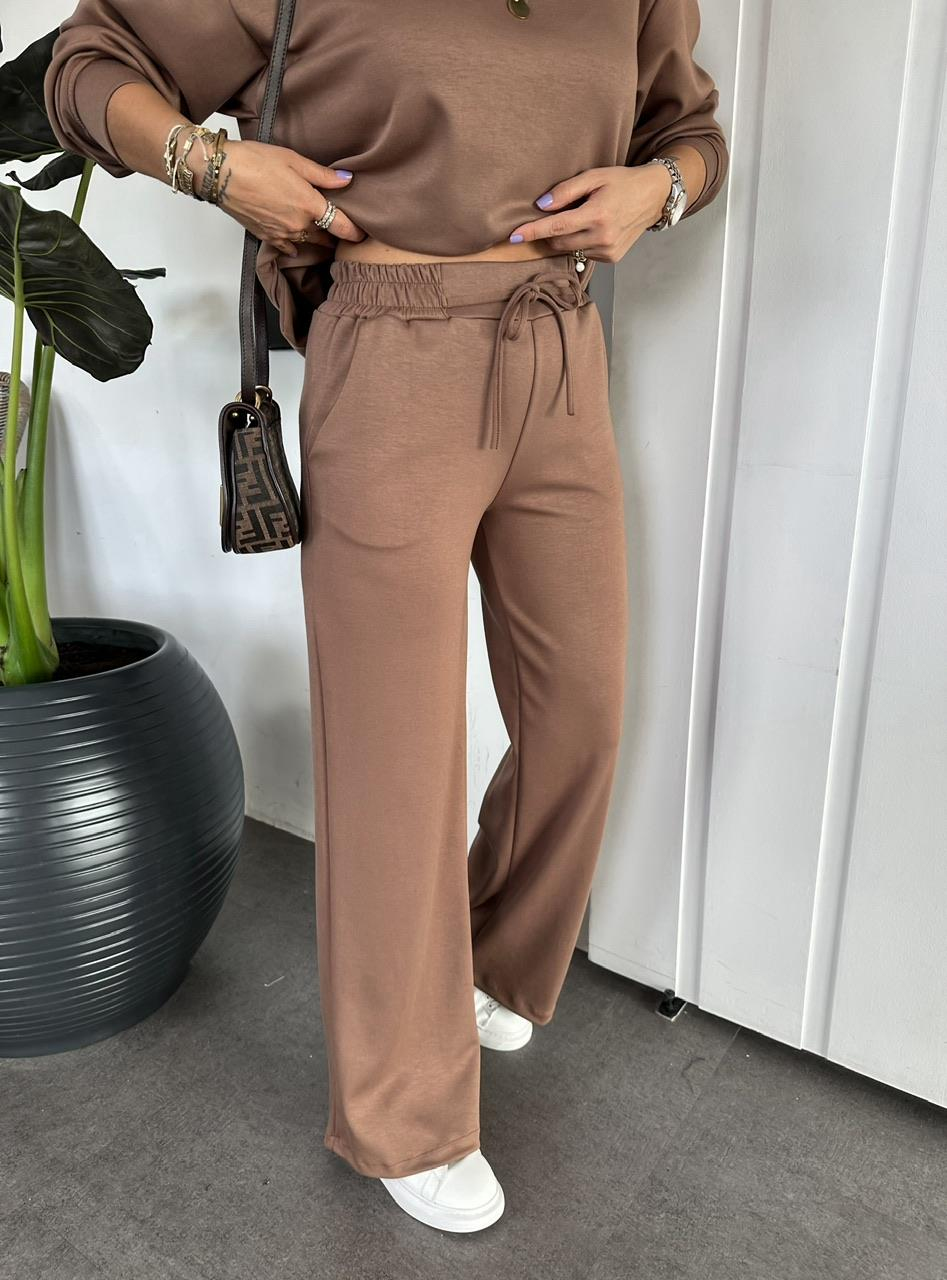 Kahve Beli İpli Yırtmaçlı Basic Takım