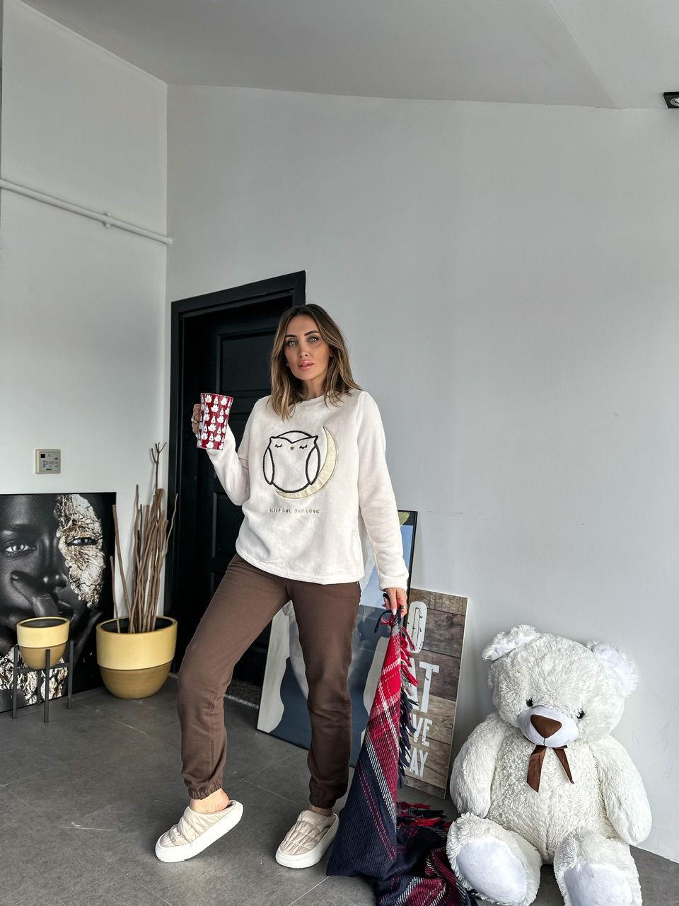Kahve Beli Ve Paçası Lastikli Eşofman