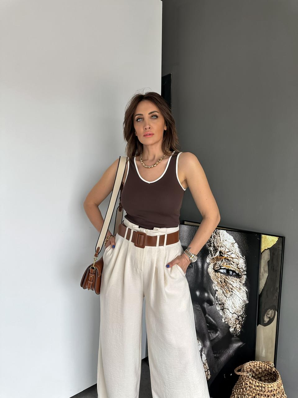 Kahve Biyeli Cotton Atlet