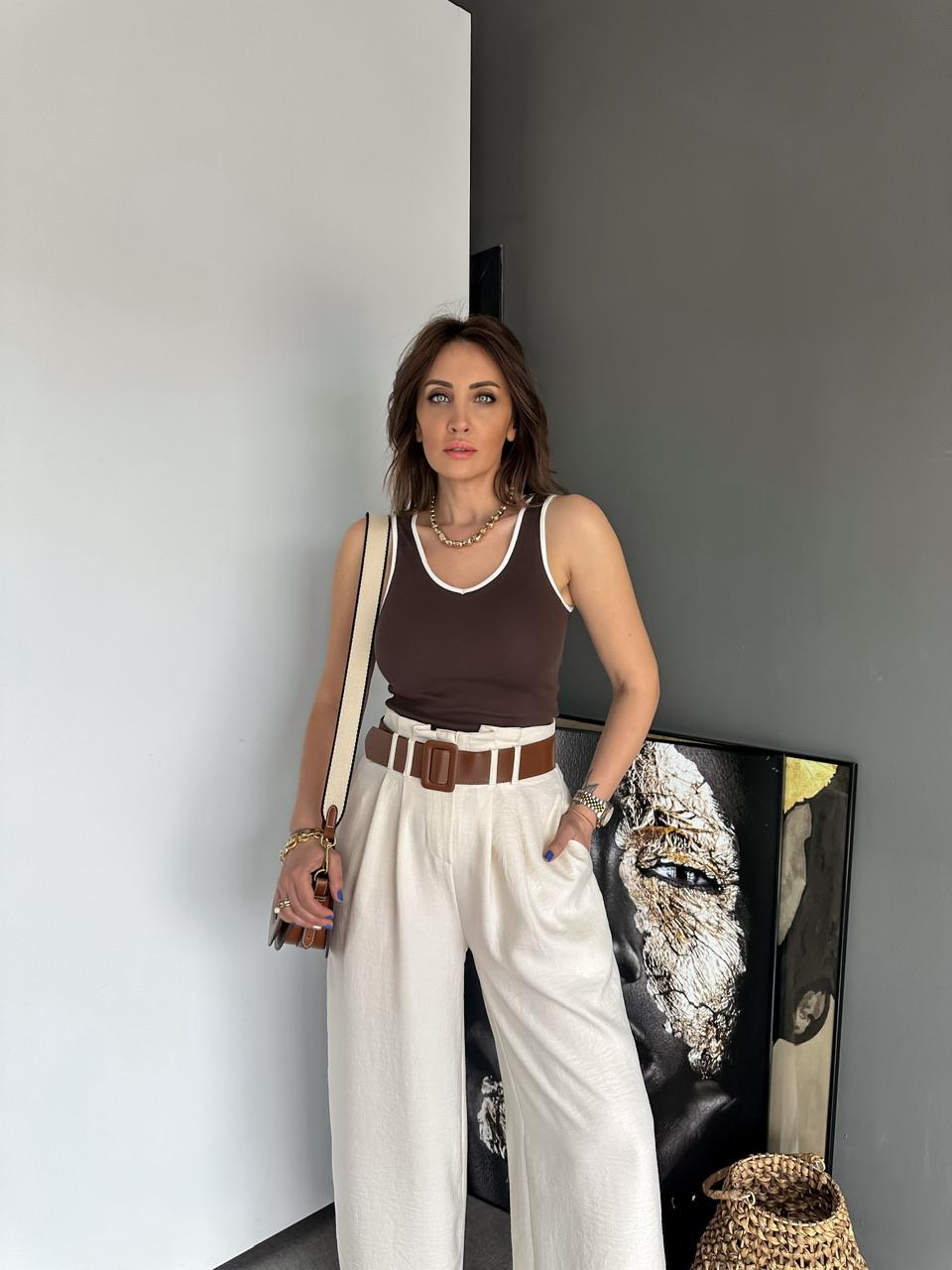 Kahve Biyeli Cotton Atlet