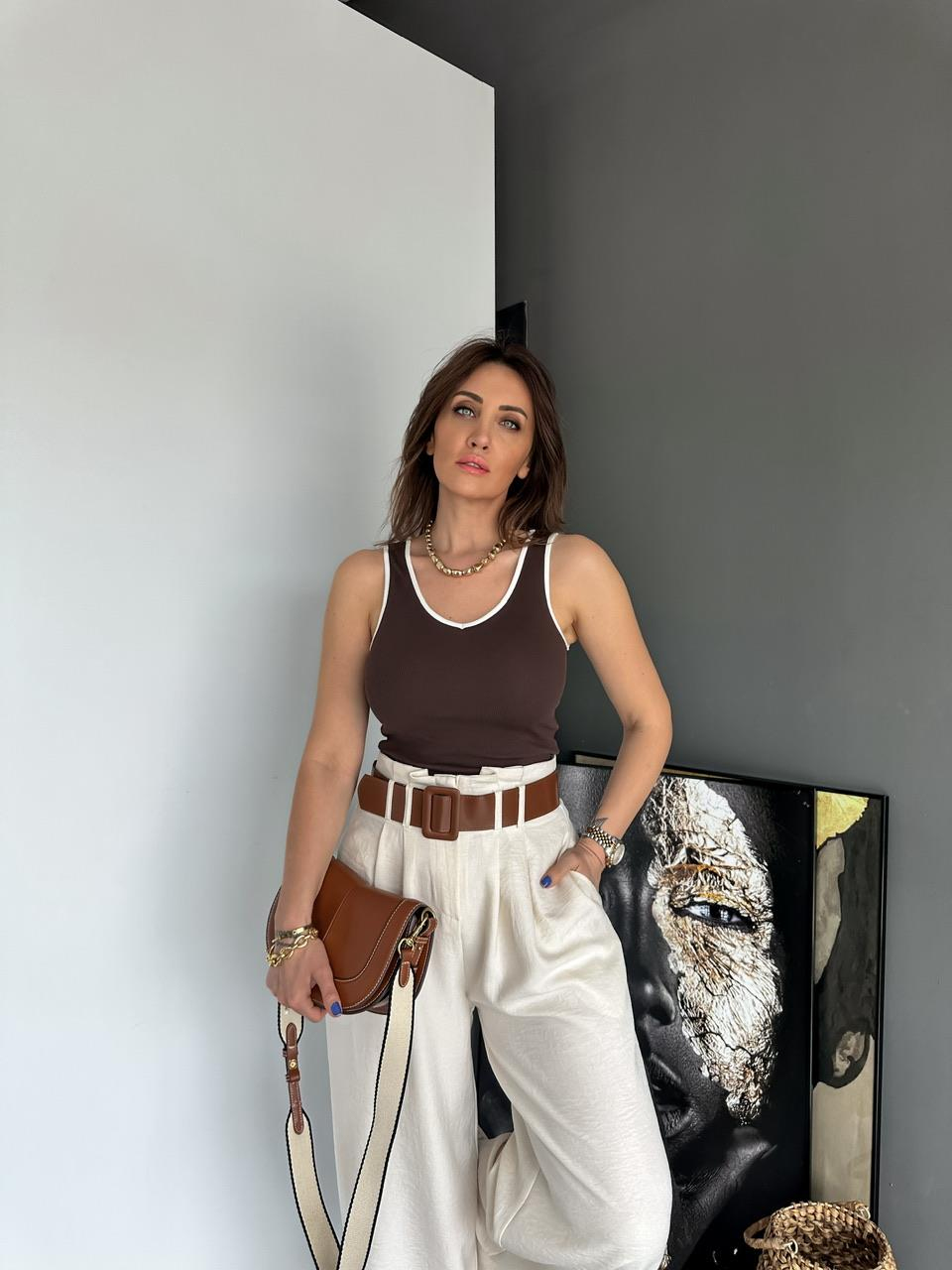 Kahve Biyeli Cotton Atlet