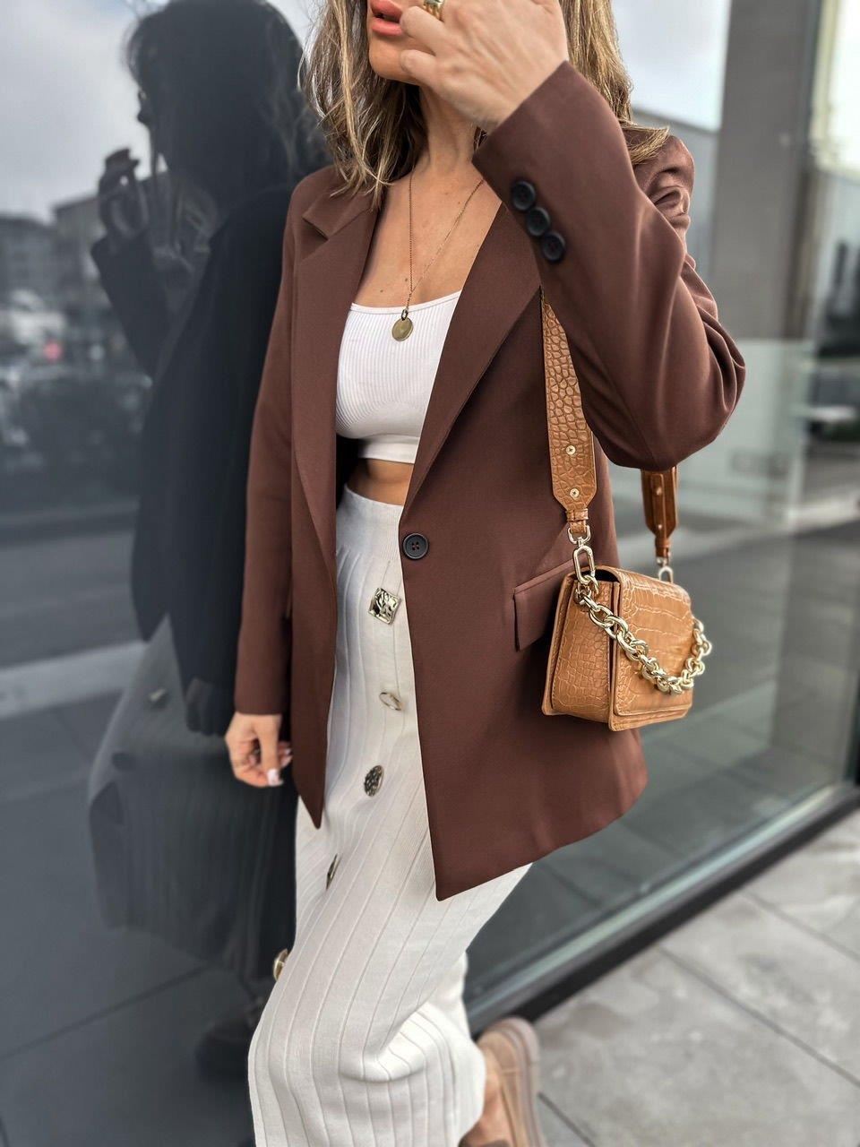 Kahve Blazer Ceket