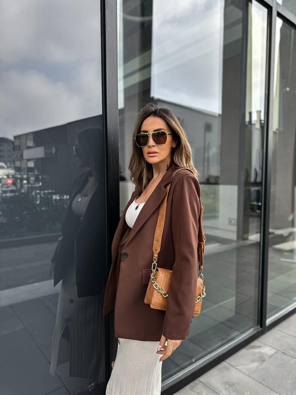 Kahve Blazer Ceket