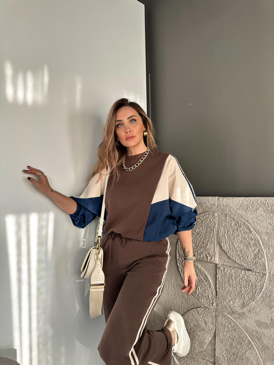 Kahve Blok Renkli Mix Takım