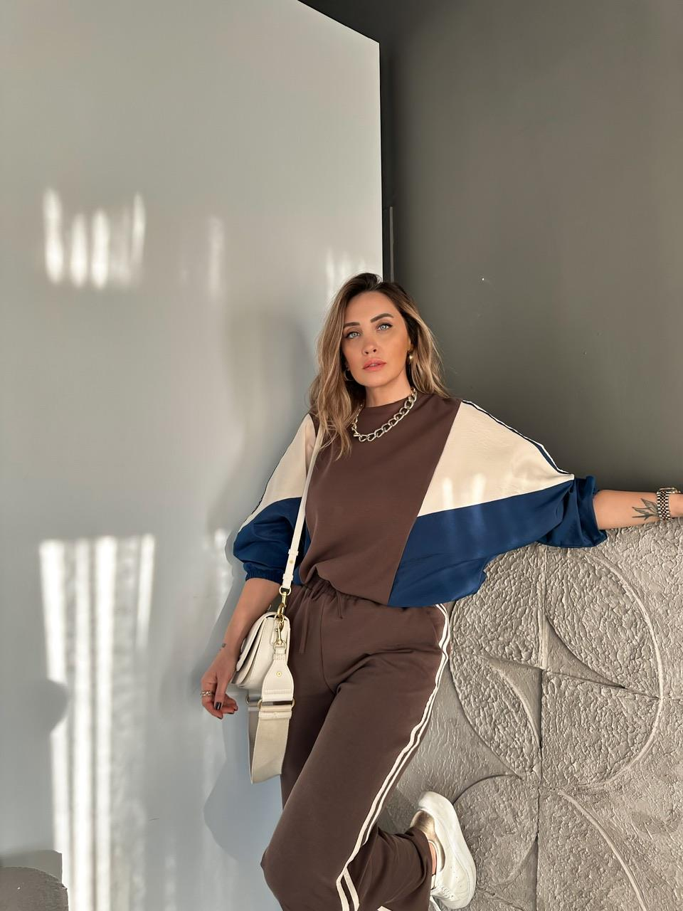 Kahve Blok Renkli Mix Takım