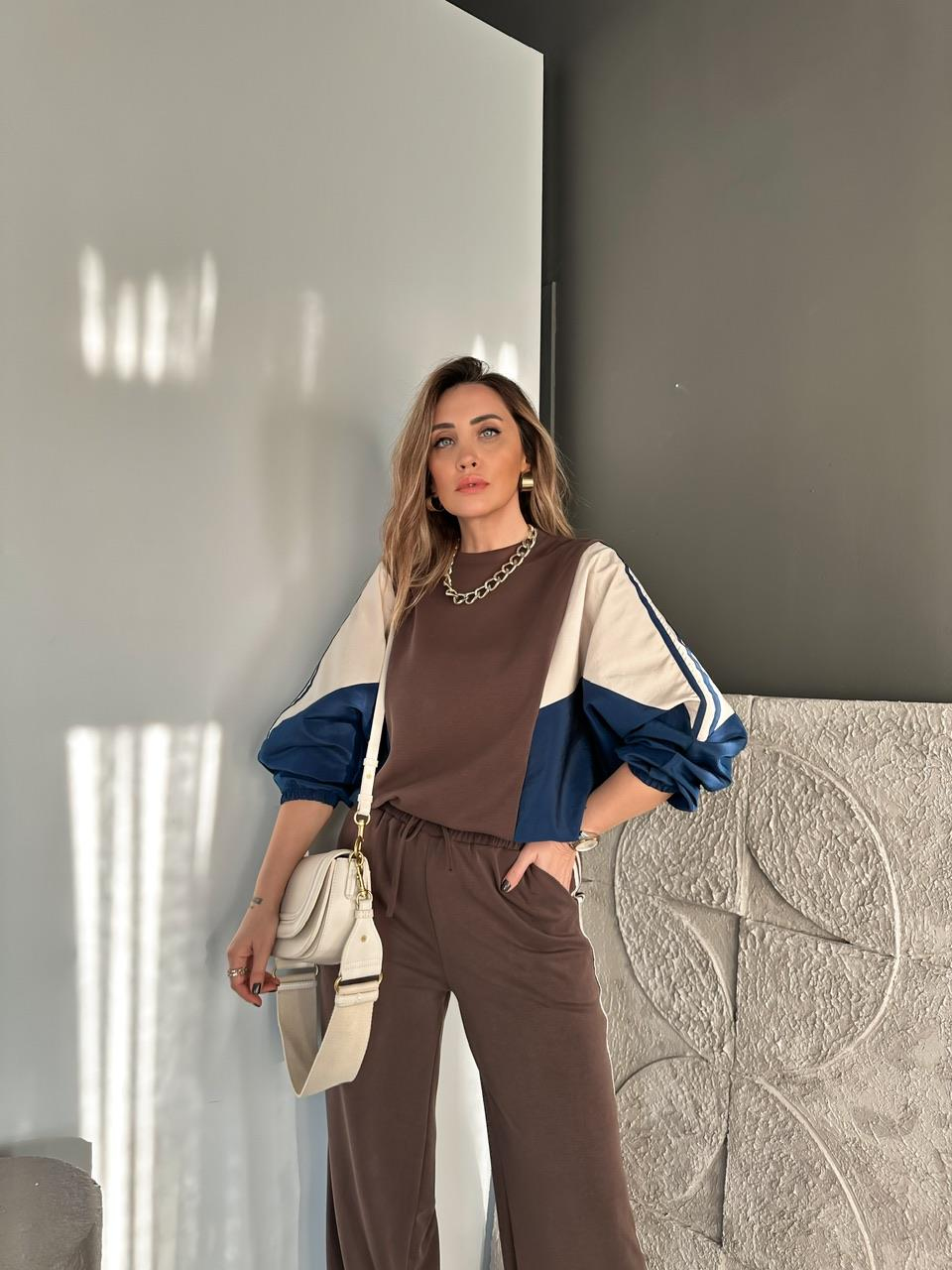 Kahve Blok Renkli Mix Takım