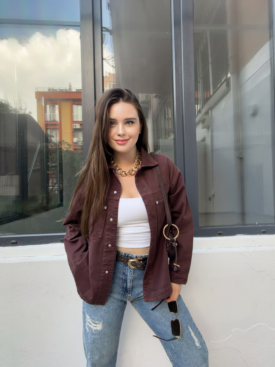 Kahve Cepli Gabardin Ceket
