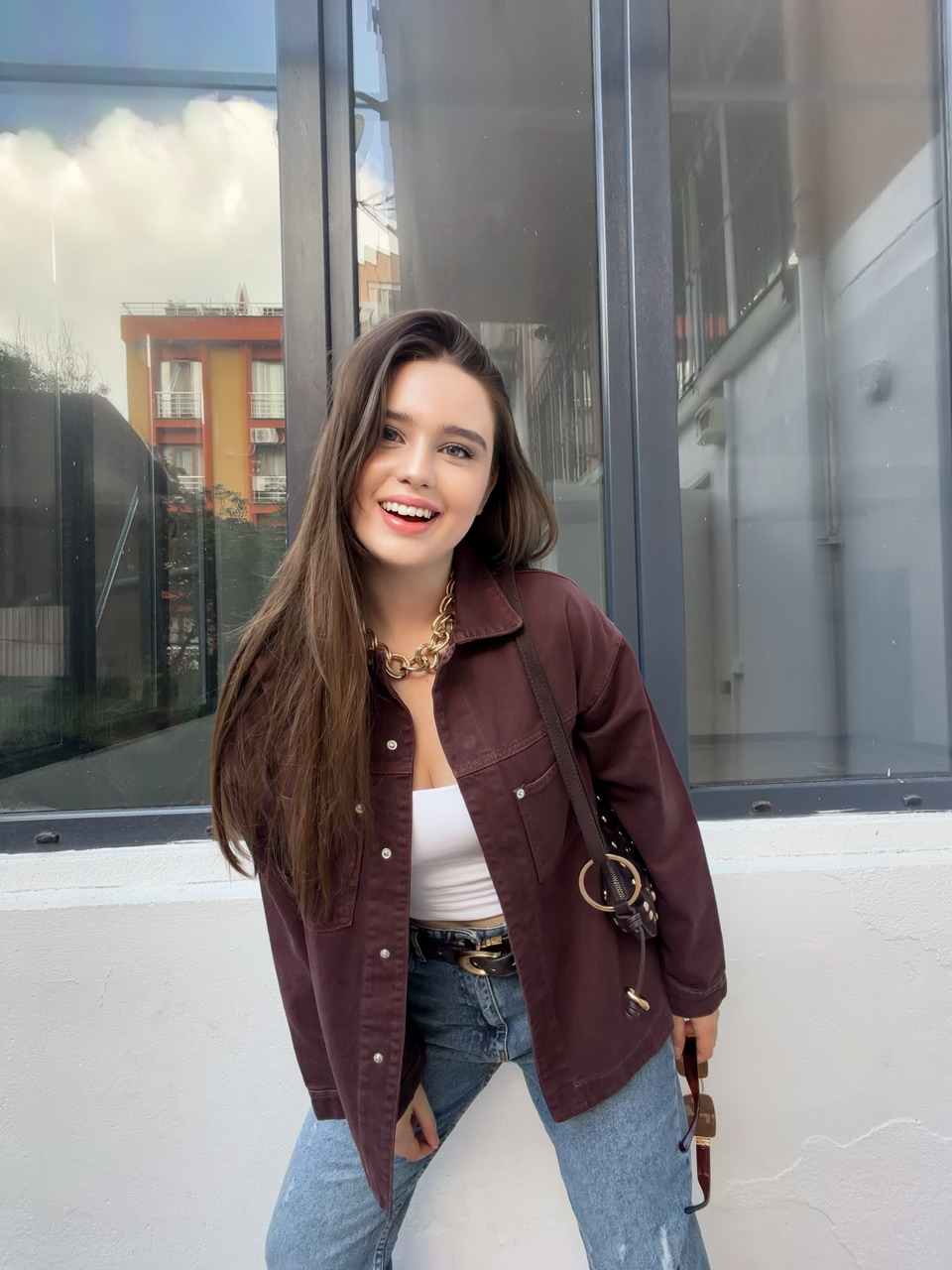 Kahve Cepli Gabardin Ceket