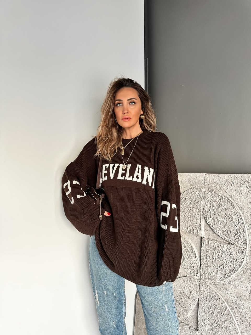 Kahve Cleveland Oversize Kazak